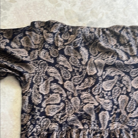 Wishlist Black and Cream Paisley Ruffled Bohemian Hippie Mini Dress - Picture 11 of 13